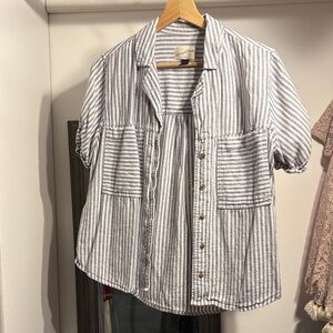 Universal Thread Blue and White Striped Top